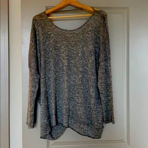 Grey Lulus Sweater Top - Open knot tie back